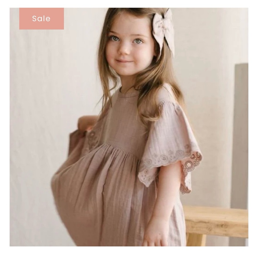 Jamie Kay Phillipa Muslin Cotton Dress with Bloomers Size 6-12 Months Cosy Pink
